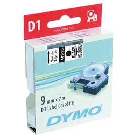 DYMO címke LM D1 alap,  9mm, fekete betű / víztiszta alap