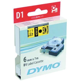 DYMO címke LM D1 alap,  6mm, fekete betű / sárga alap