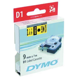 DYMO címke LM D1 alap,  9mm, fekete betű / sárga alap