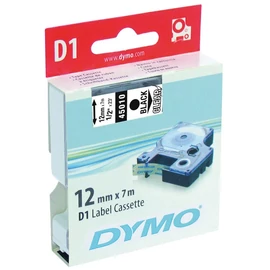 DYMO címke LM D1 alap, 12mm, fekete betű / víztiszta alap