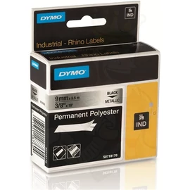 DYMO címke Rhino, poli,  9mm, fémes