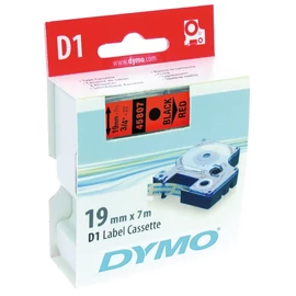 DYMO címke LM D1 alap, 19mm, fekete betű / piros alap
