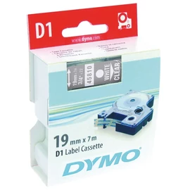 DYMO címke LM D1 alap, 19mm, fehér betű / víztiszta alap