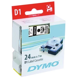 DYMO címke LM D1 alap, 24mm, fekete / víztiszta alap