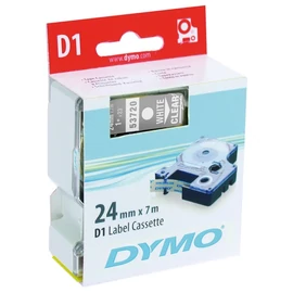 DYMO címke LM D1 alap, 24mm, fehér betű / víztiszta alap