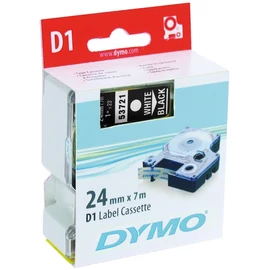 DYMO címke LM D1 alap, 24mm, fehér betű / fekete alap