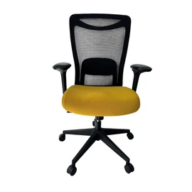Aarven, Fekete/Sárga, 4D kartámasz, Deréktámasz, irodai szék