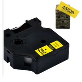 Utángyártott DYMO D1 45808 19mm x 7m fekete-sárga #S0720880