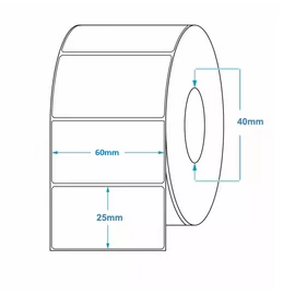 Tekercses PAPÍR címke 60x25 mm 2500 db/tekercs