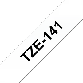 BROTHER szalag TZe-141, Átlátszó alapon Fekete, Laminált, 18mm  0.7", 8 méter