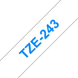 BROTHER szalag TZe-243, Fehér alapon Kék, Laminált, 18mm  0.7", 8 méter