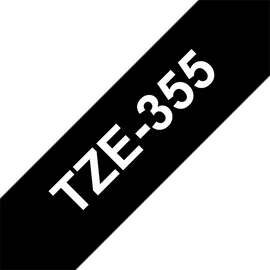 BROTHER szalag TZe-355, Fekete alapon Fehér, Laminált, 24mm  0.94", 8 méter