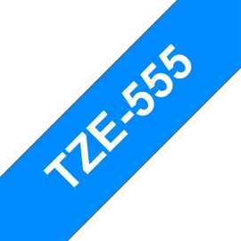 BROTHER szalag TZe-555, Kék alapon Fehér, Laminált, 24mm  0.94", 8 méter