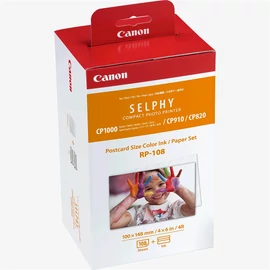 CANON Fotópapír + Tinta, RP108, 108db 100x148mm, SELPHY CP