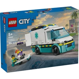 LEGO® City Sürgősségi mentőautó, játék autót tartalmazó építőszett 60451
