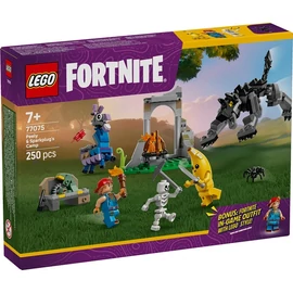 LEGO® Fortnite® Peely és Sparkplug táborhelye, videójátékon alapuló építőszett 77075
