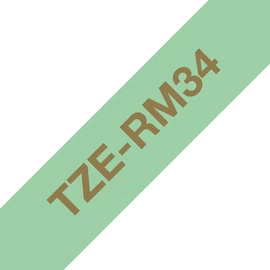 Brother TZe-RM34 selyem szövet P-touch szalag (12mm) Gold on Mint Green - 4m címkenyomtató szalag