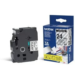 Brother TZE-151 laminált P-touch szalag (24mm) Black on Clear - 8m címkenyomtató szalag