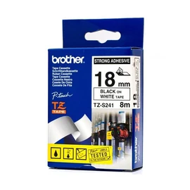 Brother TZE-S241 Strong laminált P-touch szalag (18mm) Black on White - 8m címkenyomtató szalag