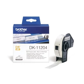 Brother DK-11204 elővágott öntapadós címke 400db/tekercs 17mm x 54mm White címkenyomtató szalag