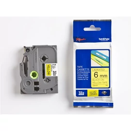 Brother TZE-611 laminált P-Touch szalag (6mm) Black on Yellow - 8m címkenyomtató szalag