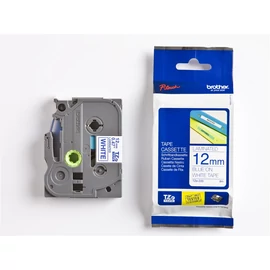 Brother TZE-233 laminált P-touch szalag (12mm) Blue on White - 8m címkenyomtató szalag