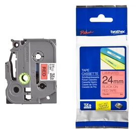 Brother TZE-451 laminált P-touch szalag (24mm) Black on Red - 8m címkenyomtató szalag