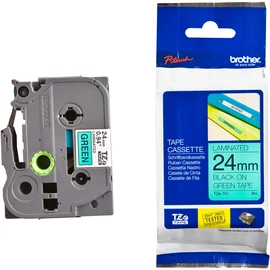 Brother TZE-751 laminált P-touch szalag (24mm) Black on Green - 8m címkenyomtató szalag