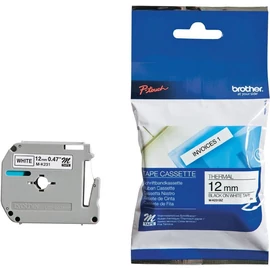 Brother M-K231BZ Laminált P-touch szalag (12mm) Black on White - 8m címkenyomtató szalag