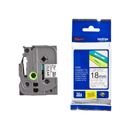Brother TZE-141 laminált P-touch szalag (18mm) Black on Transparent - 8m címkenyomtató szalag