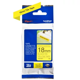Brother TZE-S641 laminált P-touch szalag (18mm) Black on Yellow - 8m címkenyomtató szalag
