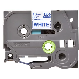 Brother TZe-243 laminált P-touch szalag (18mm) Blue on White - 8m címkenyomtató szalag