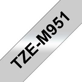 Brother TZe-M951 laminált P-touch szalag (24mm) Black on Matt Silver - 8m címkenyomtató szalag