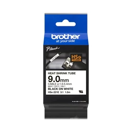 Brother HSE-221E P-Touch 9mm Black on White zsugorcsöves címkenyomtató szalag