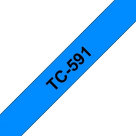 Brother TC-591 laminált P-touch szalag (9mm) Black on Blue-7,7m címkenyomtató szalag