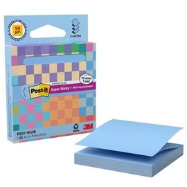 Öntapadó jegyzettömb, "Z", adagolóval, 76x76 mm, 90 lap, 3M POSTIT "Super Sticky", pasztellkék