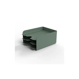 Irattálca, fém, 3 részes, ALBA, zöld