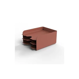 Irattálca, fém, 3 részes, ALBA, terrakotta