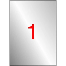 Etikett, 210x297 mm, poliészter, időjárásálló, APLI, ezüst, 20 etikett/csomag