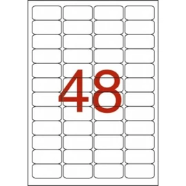 Etikett, 45,7x21,2 mm, poliészter, időjárásálló, kerekített sarkú, fehér, APLI, 960 etikett/csomag