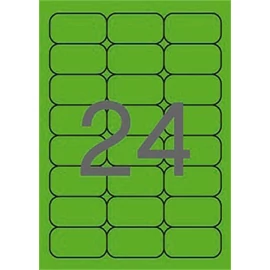 Etikett, 64x33,9 mm, színes, kerekített sarkú, APLI, neon zöld, 480 etikett/csomag
