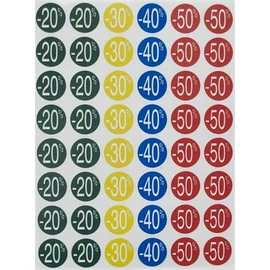 Etikett, árengedmény, 24 mm, kör, színes, APLI, 240 etikett/csomag, -30-70%