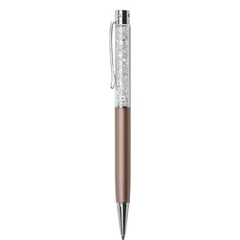 Golyóstoll, rose gold, felül fehér SWAROVSKI® kristállyal töltve, 14 cm, ART CRYSTELLA®