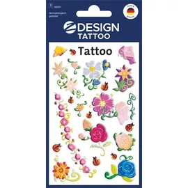 Matrica, tetoválás, 1 ív, 76x120 mm, AVERY ZWECKFORM, "Z-Design No.56691", színes virágok