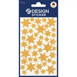 Matrica, 2 ív, 76x120 mm, AVERY ZWECKFORM, "Z-Design No.52225", arany csillagok