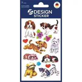 Matrica, papír, 3 ív, 76x120 mm, AVERY ZWECKFORM, "Z-Design No.4340", kiskutyusok