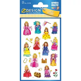 Matrica, papír, 3 ív, 76x120 mm, AVERY ZWECKFORM, "Z-Design No.53198", királylány