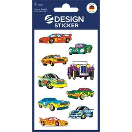 Matrica, papír, 3 ív, 76x120 mm, AVERY ZWECKFORM, "Z-Design No.53882", színes autók