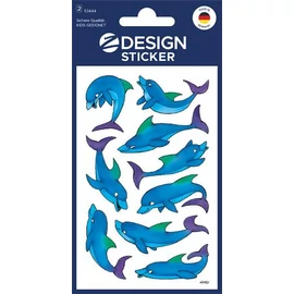 Matrica, papír, 2 ív, 76x120 mm, AVERY ZWECKFORM, "Z-Design No.53444", csillogó delfinek