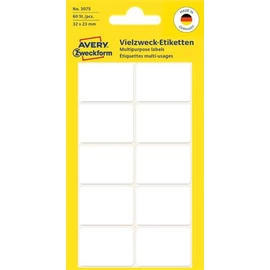 Etikett, 32x23 mm, kézzel írható, lekerekített sarkú, AVERY ZWECKFORM, 60 etikett/csomag